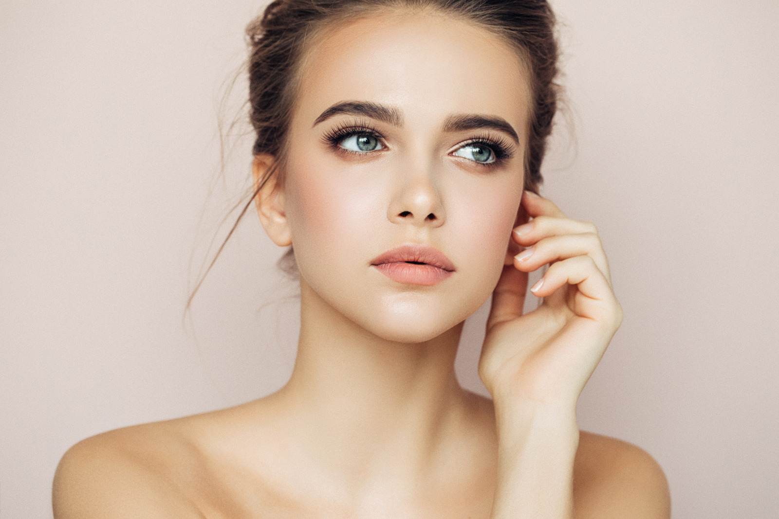 Editorial portrait of a model with eyelash extensions at Adiva Beauty in Burwood East